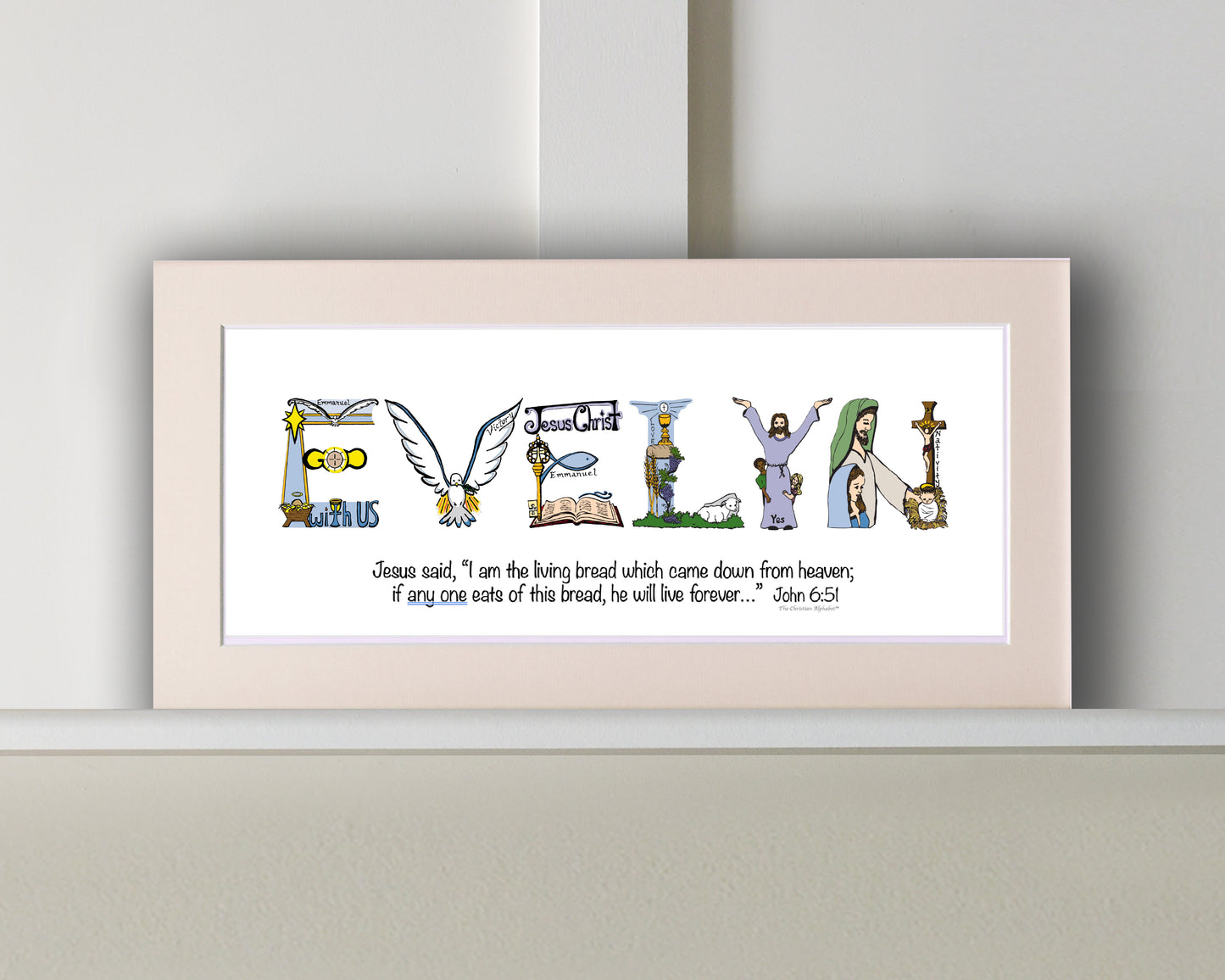First Communion Personalized Name Art - Matted or Framed Print