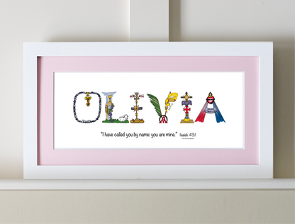 Personalized Name Art - Matted or Framed Print