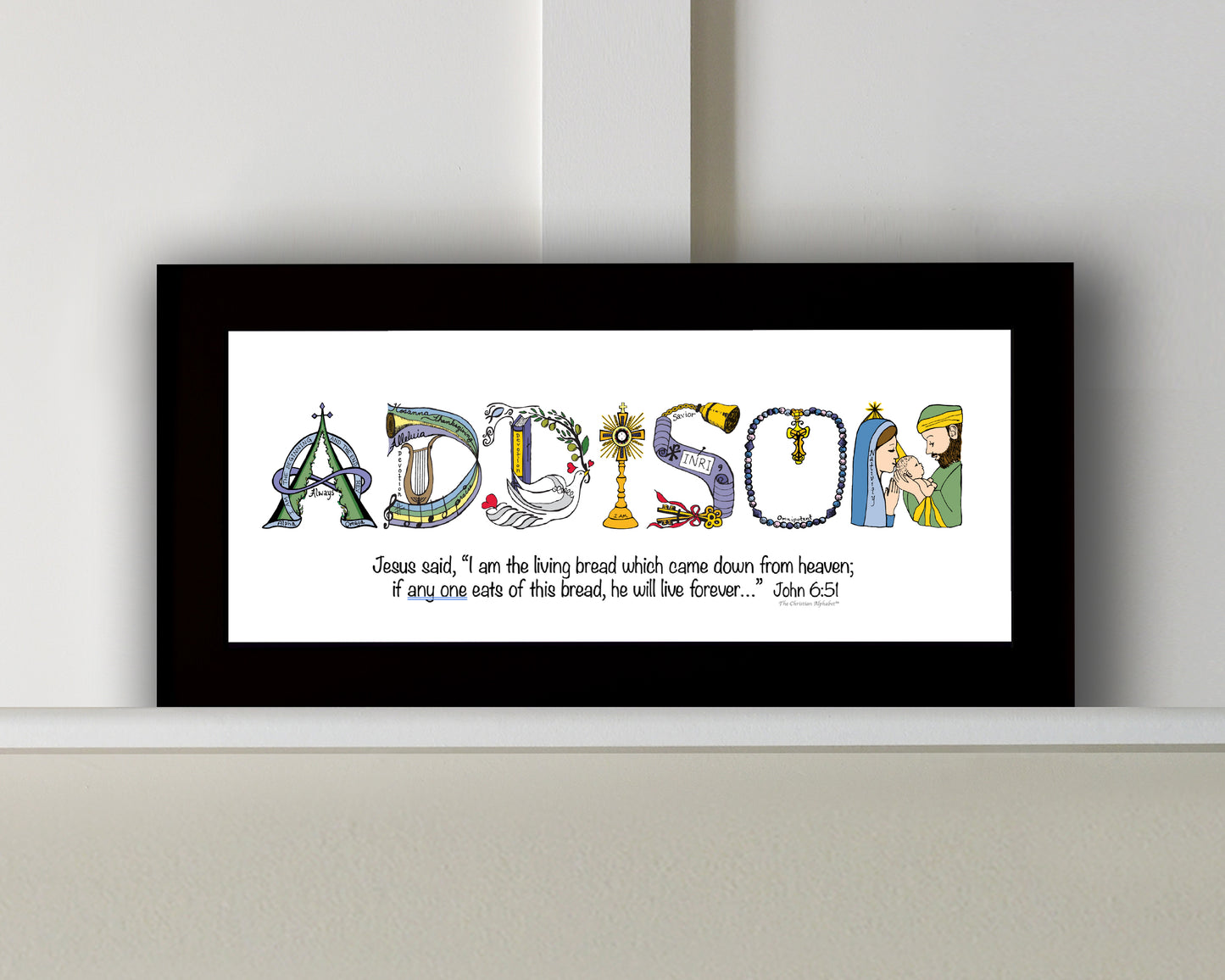 First Communion Personalized Name Art - Matted or Framed Print