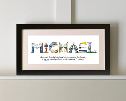 Personalized Name Art - Matted or Framed Print