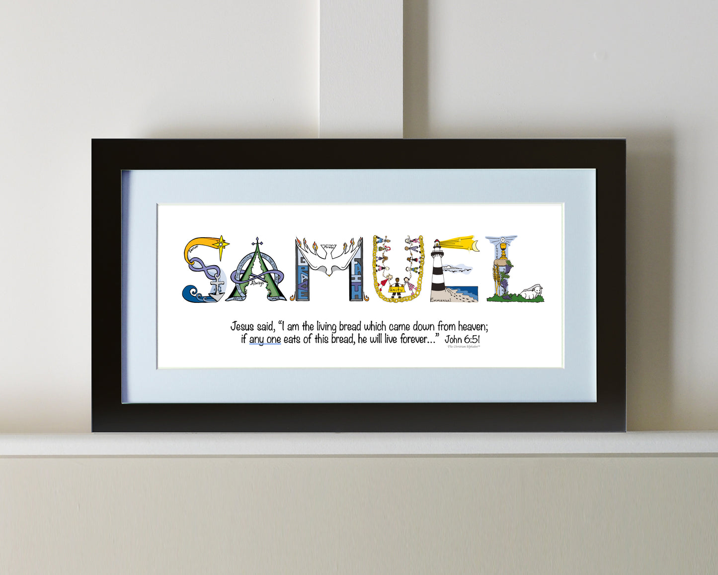 First Communion Personalized Name Art - Matted or Framed Print