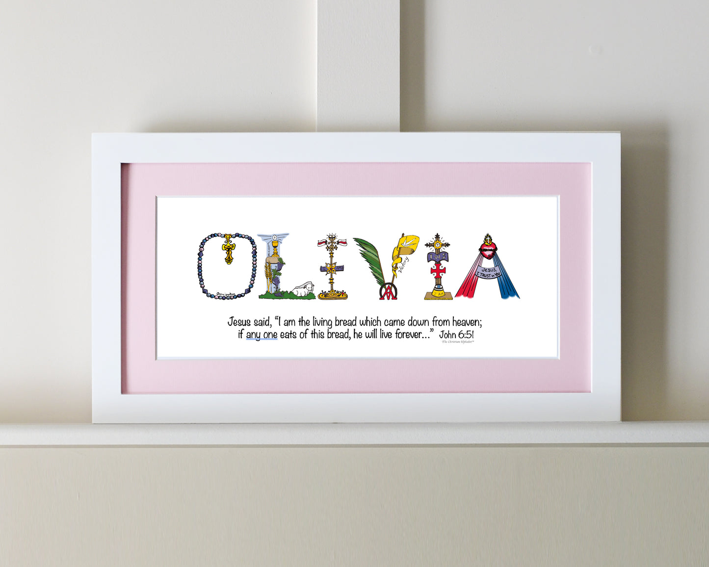 First Communion Personalized Name Art - Matted or Framed Print