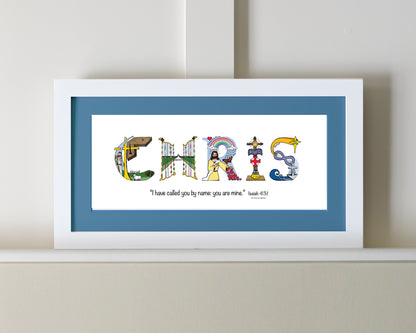 Personalized Name Art - Matted or Framed Print