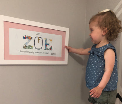 Personalized Name Art - Matted or Framed Print