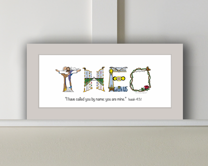 Personalized Name Art - Matted or Framed Print